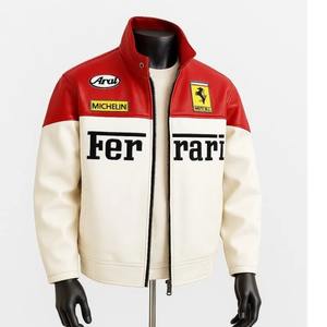 Chaqueta de Motocicleta Vintage F1 para Invierno |   Estilo de Carreras de Autos Personalizado |   Artículos Deportivos Ford de Cuero y Algodón Unisex OEM - Product Image 1