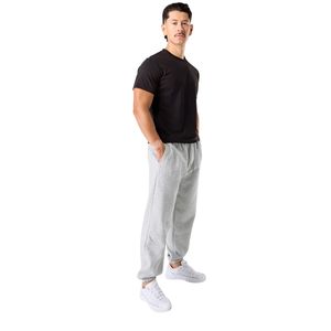 Pantalon de jogging ample gris clair pour homme en molleton doux, coupe décontractée, idéal pour l'entraînement, la gym, les loisirs et le sport - Product Image 3