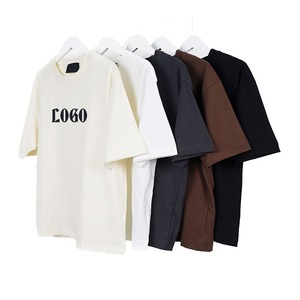 <b>Mens</b> Oversized Washed Beige T-Shirt Custom Logo <b>Animal</b> Print Digital Printing Streetwear Casual Regular Fit Cotton - Product Image 2