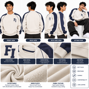 Sweat-shirt à capuche oversize pour homme, col rond, manches raglan, couleur unie, pull décontracté d'hiver, tricoté, 100% coton, respirant - Product Image 5