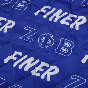 เสื้อแจ็คเก็ตบอมเบอร์ผ้าซาตินสีเทา-น้ำเงิน Zeta Phi Beta ปักลายเชนิลล์ ซับในสั่งทำพิเศษสำหรับผู้หญิง สไตล์กรีก ติดกระดุมแป๊ก เสื้อผ้าพรีเมียม - Product Image 5