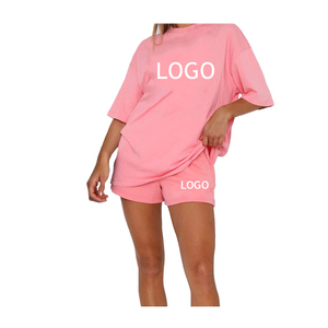 Women's Summer 2-Piece Casual <b>Set</b>-<b>Short</b> Solid <b>Top</b> & Above Knee <b>Shorts</b> Lightweight 100% Cotton Women <b>Set</b> - Product Image 3