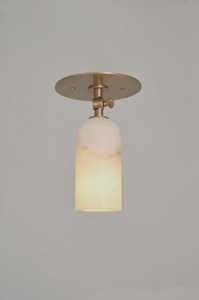 Plafonnier moderne en laiton avec abat-jour en marbre, spot rond réglable, lampe de décoration intérieure pour salon - Product Image 2