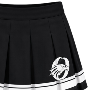 Jupe plissée noire et blanche sublimée pour cheerleading, bas de tenue de sport d'équipe, vêtements d'entraînement athlétique, performance et compétition - Product Image 5