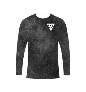 Men's custom sublimation black acid wash grunge textured long sleeve T Shirt hunting fishing athletic sports training shirt - Product Image 5
