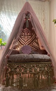 Nuevo columpio de macramé marrón, columpio doble para patio, regalo de inauguración de casa, columpio de macramé para jardín, silla columpio para balcón - Product Image 2