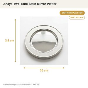 Plateau de service en bois miroir satiné bicolore Anaya fait à la main, 30 cm, SS304, pour la décoration de la maison et l'utilisation hôtelière - Product Image 4