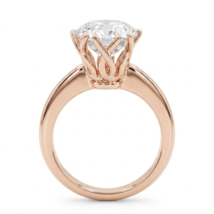 Anillo de Diamantes de Oro Rosa de 14K con Corte Brillante Redondo de Lilaba Enterprise, Certificado por GIA, Anillo de Compromiso Clásico para Mujer, Regalo - Product Image 3