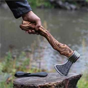 Tomahawks de Grado Industrial Forjados a Mano con Parte Trasera Plana, Cabeza de Acero de Alto Carbono, Mango de Madera de Fresno, Longitud de Cuchilla Personalizable, OEM/ODM - Product Image 1