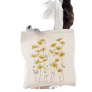 Bolsa de Mano de Lona con Logotipo Personalizado, Bolsa de Compras de Algodón Ecológica Reutilizable, Ligera y Duradera para Estudiantes - Product Image 4