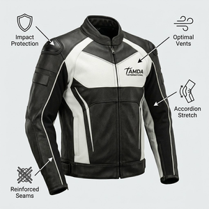Men's Custom <b>Biker</b> Leather <b>Jacket</b> | Motorcycle Racing Motorbike Auto Racing Wear Online Sale - Product Image 5