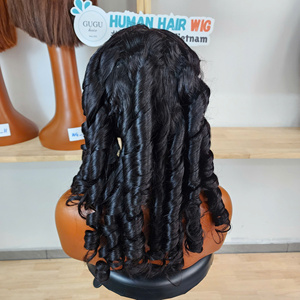 Double Drawn Raw Vietnamese Hair 5x5 Closure Bouncy Virgin Human Hair <b>Wig</b> Curly Styles Transparent Glueless Lace <b>Long</b> for - Product Image 3