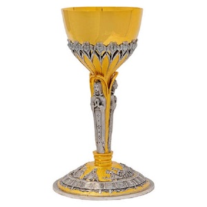 Excellent Golden Brass Chalice And Ciborium Set Classic Design silver With metal Cross Church Use Handmade Metal Barware <b>Tools</b> - Product Image 2