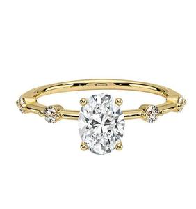 แหวนหมั้นเพชรแล็บโกรว์ 14k ทองคำขาว 925 เงินแท้ สี E ทรงบริลเลียนท์คัท สไตล์ชาติพันธุ์ สำหรับผู้หญิง - Product Image 4