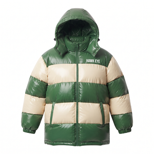 Blouson matelassé slim à capuche pour femme, color block, chaud et rembourré, pour l'extérieur, vente en gros - Product Image 3