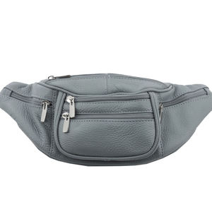 Unisex Gray Microfiber Waist Bag With Zipper Closure For Daily Use - Product Image 3