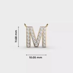 Maravilloso Colgante de Diamante Moissanite 'M' VVS para Hombre, Diseño Abierto Único, Cadena Surat, Obra Maestra de Joyero Real, Colgantes y Amuletos - Product Image 2