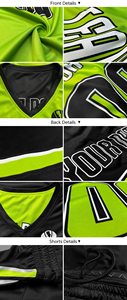 Conjunto de Uniforme de Baloncesto Personalizado Verde y Negro, Cuello en V, Sin Mangas, Poliéster que Absorbe la Humedad, Unisex para Adultos, Todas las Temporadas - Product Image 5