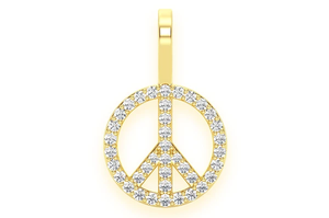 Collar con Colgante de Símbolo de Paz con Incrustaciones de Diamantes de Imitación, Acabado en Oro Rosa, VVS Moissanite, Estilo Hip Hop, Joyería de Lujo para Hombre y Mujer - Product Image 2