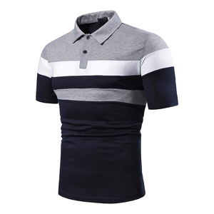 Chemises de golf pour hommes, manches courtes, tricotées, respirantes, style décontracté, noir, blanc, gris - Product Image 2