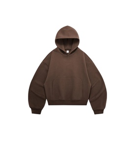 OEM New Winter High Street Streetwear Custom Logo Blank Drop Shoulder No <b>Strings</b> Oversized Regular Fleece <b>Hoodie</b> - Product Image 5