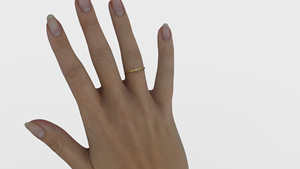 Bague de fiançailles minimaliste et délicate en or 18 carats avec diamant baguette serti clos, style solitaire East West, bijoux fins pour femme - Product Image 4