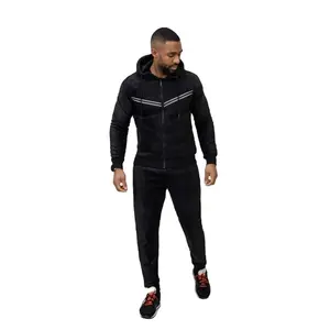 Pull à capuche en coton et polyester avec demi-fermeture éclair pour hommes, vêtements de sport, coupe ample, logo personnalisé, sweats à capuche vierges avec fermeture éclair