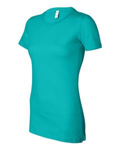 Camiseta de Manga Corta para Mujer BELLA + CANVAS 6004, Corte Ajustado, Color Verde Azulado, Estilo Casual, 180g, Mezcla de Algodón Ecológico, Transpirable, para Verano - Product Image 2