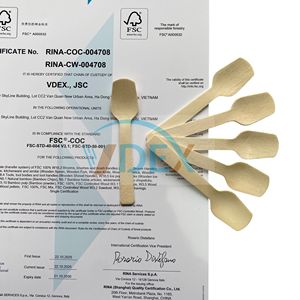 Bulk set of mini wooden spoons Eco-friendly, disposable, biodegradable 105mm size. - Product Image 1