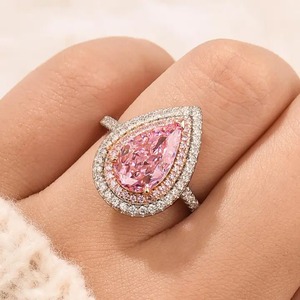 Anillo de Compromiso Clásico para Mujer, Diseño Moderno, Plata de Ley 925, Moissanita de 3.5 Quilates, Corte Pera, Piedra Blanca, Chapado en Oro Blanco - Product Image 5