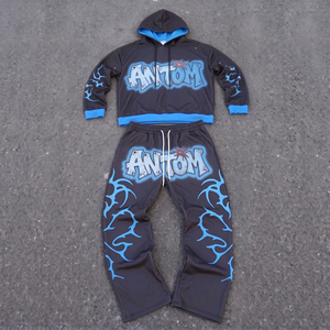 Conjunto Deportivo Casual para Hombre, Estampado, Transpirable, de Invierno, con Capucha, Chaqueta y Pantalones con Cierre Completo, 2 Piezas, Elástico en 4 Direcciones - Product Image 4