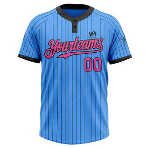 เสื้อเบสบอลแบบใหม่ พิมพ์ชื่อได้ตามต้องการ ผ้าโพลีเอสเตอร์ 100% ราคาดีที่สุด เสื้อเบสบอลแบบกระดุมสองเม็ด - Product Image 2