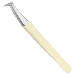 Pinzas para Pestañas de 90 Grados con Logotipo Personalizado al por Mayor, Juego de Pinzas de Acero Inoxidable con Punta de Fibra para Extensiones de Pestañas Postizas - Product Image 3