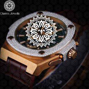 Charm_Jewells Luxury Men's Yellow Gold <b>Watch</b> 42mm Round Case <b>Mechanical</b> Tourbillon Analog Dial Sapphire Crystal Leather Band - Product Image 5