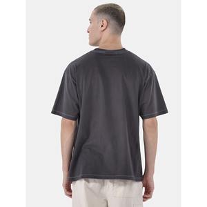 Camiseta de Hombre Estilo Urbano, Corte Regular, Lisa, 100% Algodón Grueso, Logotipo Bordado Personalizado en la Parte Delantera, Manga Corta, Informal - Product Image 2