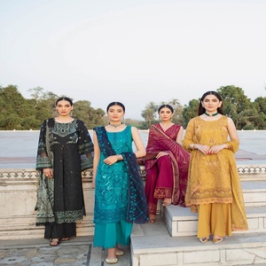 ANDAAZ Colecciones Étnicas Ramsha Volumen Hermoso Elegante Ropa de Fiesta de Algodón de 3 Piezas Trajes de Césped Indio y Paquistaní - Product Image 4