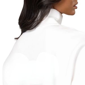 Sweat-shirt blanc à col zippé 1/4 pour femme, coupe oversize, manches longues, décontracté, vêtement de sport, coupe ample, confort quotidien - Product Image 4