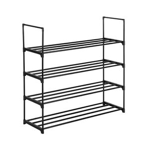 Scarpiera Moderna a 4 Ripiani per Camera da Letto, Ingresso, Corridoio, Armadio - Colore Nero - Product Image 1