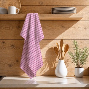 Luxurious Quality Beautiful Pink Stripe Kitchen <b>Towel</b> Super Absorbent Export Quality Yarn Dyed Striped Pattern Kitchen <b>Towel</b> - Product Image 1