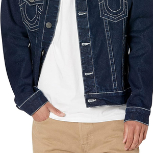 Veste en jean bleu classique pour homme, coupe ajustée, style décontracté, veste en jean en coton, streetwear élégant, vêtements d'extérieur tendance, usage quotidien - Product Image 5
