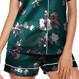 Conjunto de Pijama Sexy para Mujer, Camiseta de Dormir con Botones y Pantalones Cortos de Satén, Conjunto de Verano 2026, Ropa de Dormir Suave y Transpirable - Product Image 2