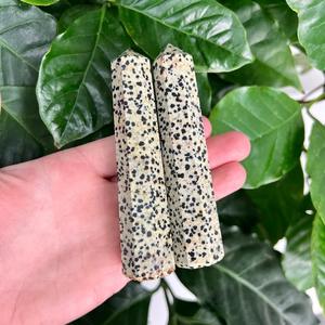 Torre de cristal de jaspe dalmático natural, punta de cristal pulida, piedra dalmática, cristal curativo para Reiki, meditación, decoración energética - Product Image 5