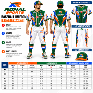 Ensemble uniforme de baseball pour hommes, maillot à manches courtes sublimé, blanc, vert, orange, bleu, imprimé géométrique, évacuation de l'humidité - Product Image 5