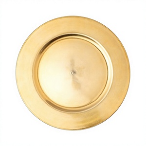 Best Quality Steel Charger <b>Plate</b> Finished Gold Plated for Wedding Restaurants Hotels - Product Image 1