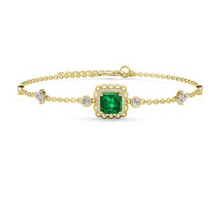 Nouveau Bracelet en argent Sterling 925, pierres précieuses de luxe, Halo vert, émeraude, bijoux fins pour femmes, bijoux de destin - Product Image 4