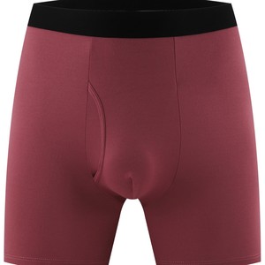 Calzoncillos bóxer de punto para hombre, color gris sólido, 100% algodón, de tiro medio, transpirables y de secado rápido. - Product Image 4