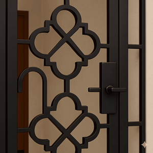 KHP Traditional Wrought Iron Security Decorative Entry Doors Manual <b>Swing</b> Exterior Anti-Theft Safety Finished Surface 1 Year - Product Image 4