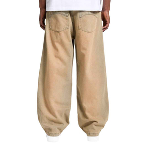 Custom Pleated Baggy Selvedge Raw Japanese Denim <b>Pants</b> Manufacturer 17oz Hombre with Button Designer Stacked Jeans Men - Product Image 5