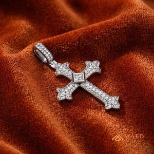 Pendentif Croix en Argent Sterling 925 avec Moissanite, Style Hip Hop Glacé, Collier Religieux, Bijou de Luxe pour Hommes et Femmes - Product Image 3
