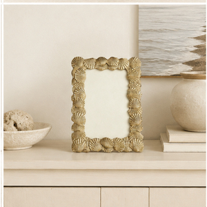 Luxury Gold Seashell Metal Photo Frame Ornate Scallop Shell Border Picture Frame for Tabletop Wedding and Coastal Home Decor - Product Image 2